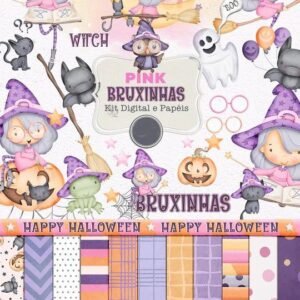 Kit Digital Bruxinhas Pink Halloween