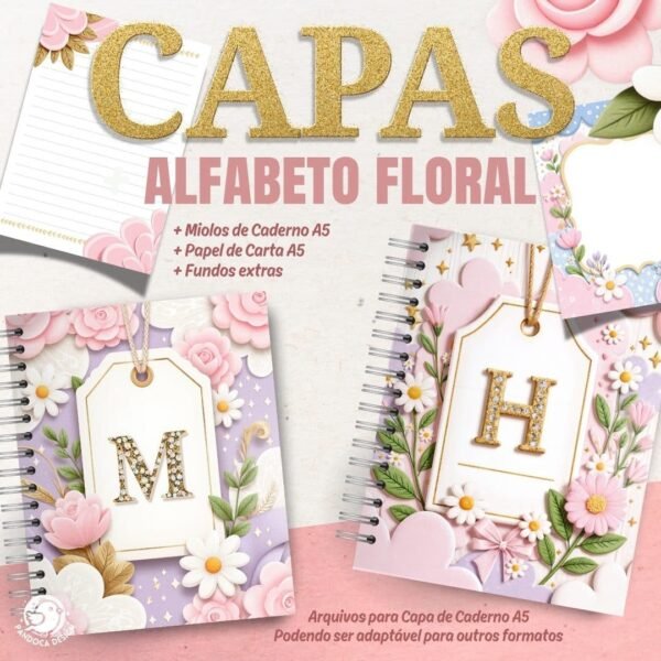 Pack Alfabeto Floral Capas e Miolos