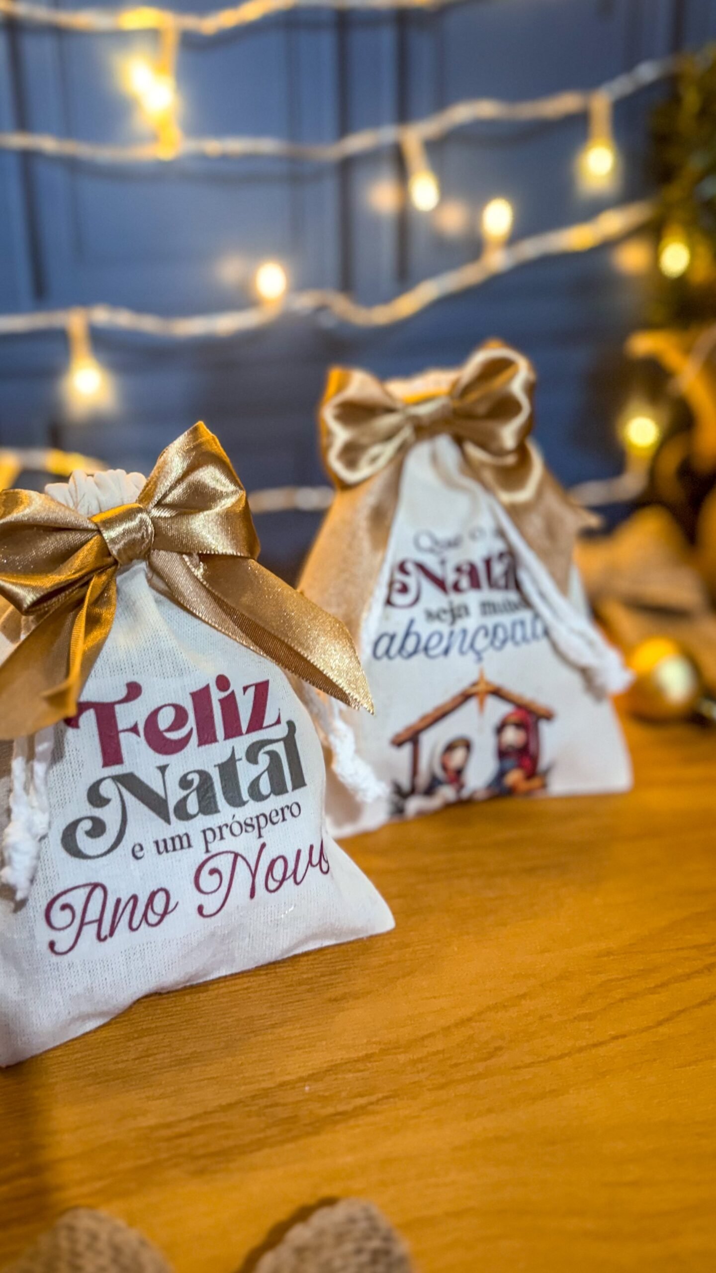 Arte Saquinho De Algodão Natal Cristão