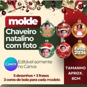 Molde Chaveiro Com Foto Natalino