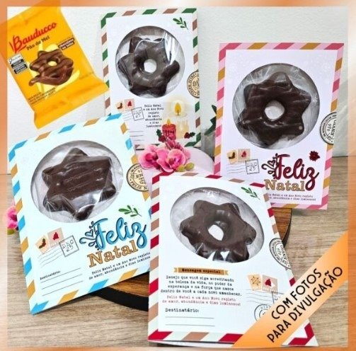 Combo 4 Cartões De Natal Para Pão De Mel E Biscoito Natal