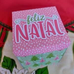 Caixa Explosão Rosa Natal - Link Do Canva
