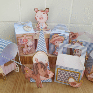 Festa Fazendinha Aquarela Azul