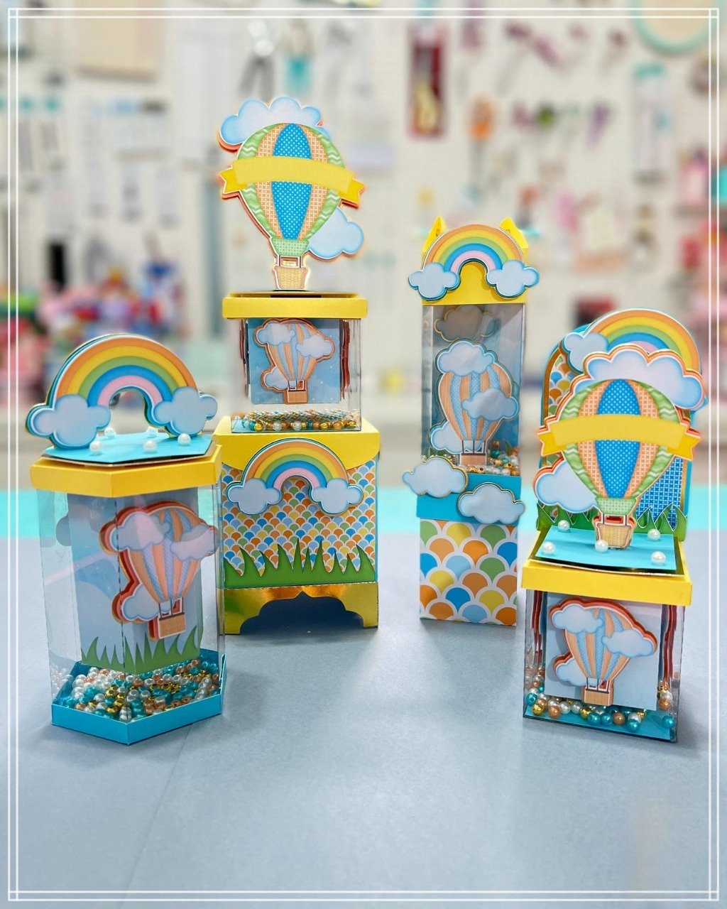 Festa Vitrine Balao Azul