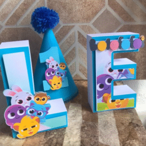 Chapeu E Letra 3D Bolofofos