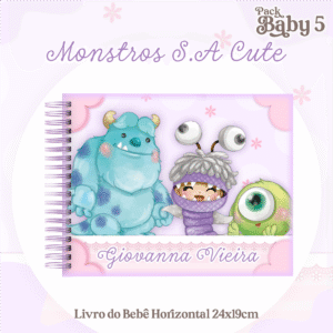 Combo Encadernação Infantil Monstros SA