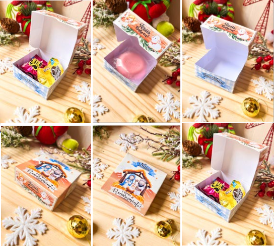 Caixa 4 Docinhos Caixa 1 Sabonete Natal