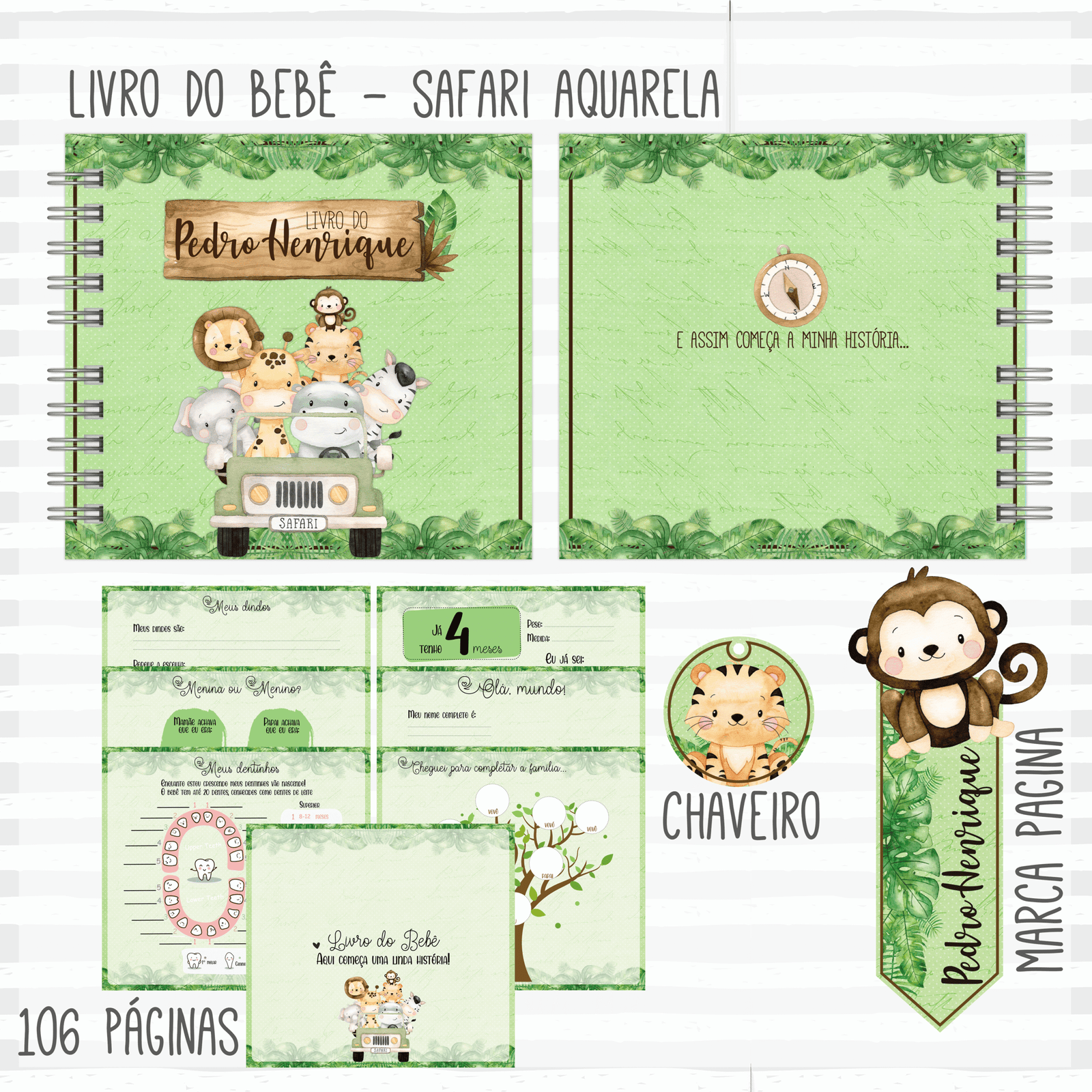 Álbum Do Bebê - Safari Menino