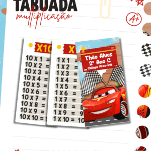 Tabuada De Multiplicação Carros Disney