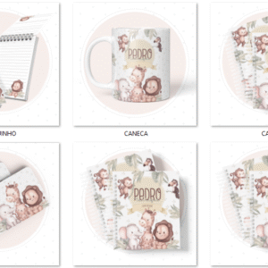 Combo Encadernação Infantil Safari Menino