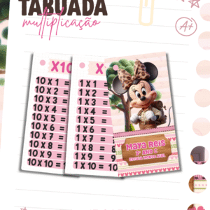 Tabuada De Multiplicação Escolar Minnie Safari