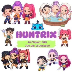 Kit Digital Guerreiras Do Kpop - Chibi Huntrix Saja Girls