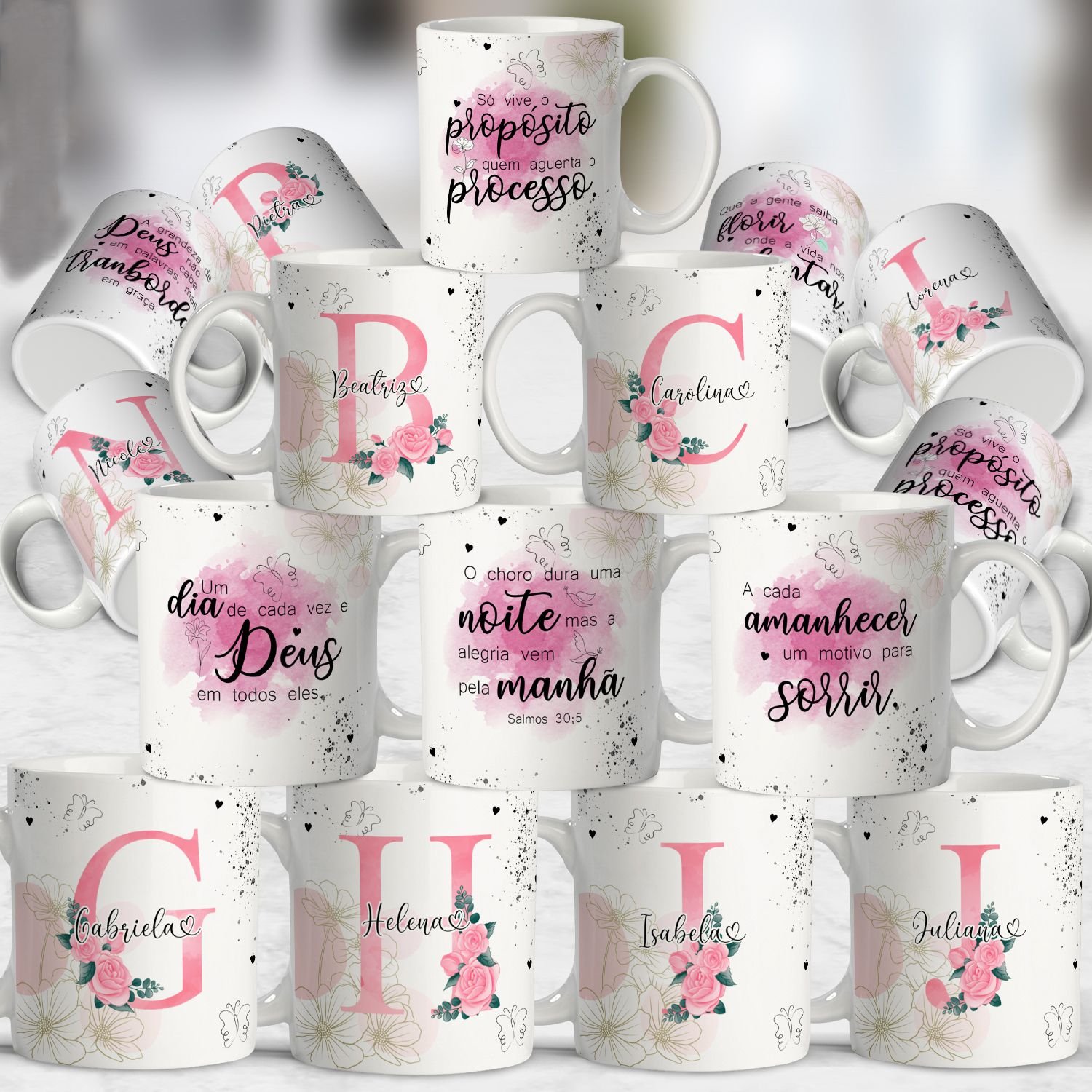 Combo Canecas Alfabeto Frases