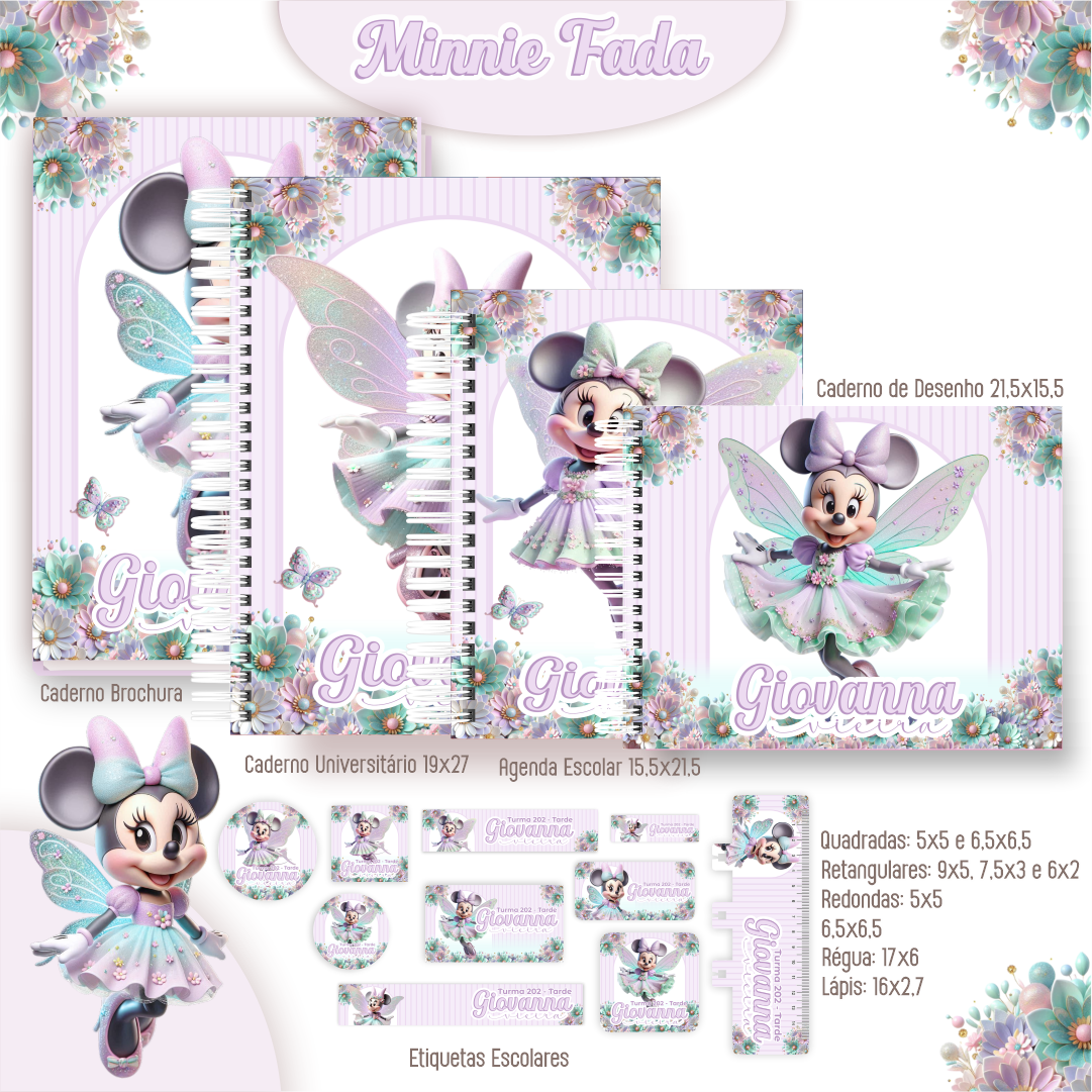 Combo Escolar Minnie Fada 2025