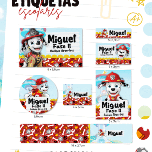 Etiqueta Escolar Marshall Patrulha Canina