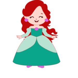 Topo Princesa Ariel Em Camadas