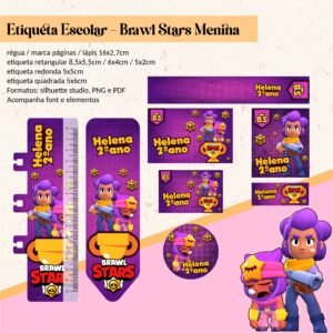 Etiqueta Escolar Brawl Stars Menina