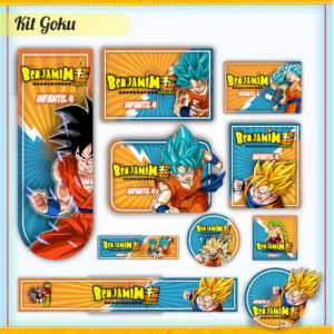 Etiqueta Escolar Goku Dragonbol