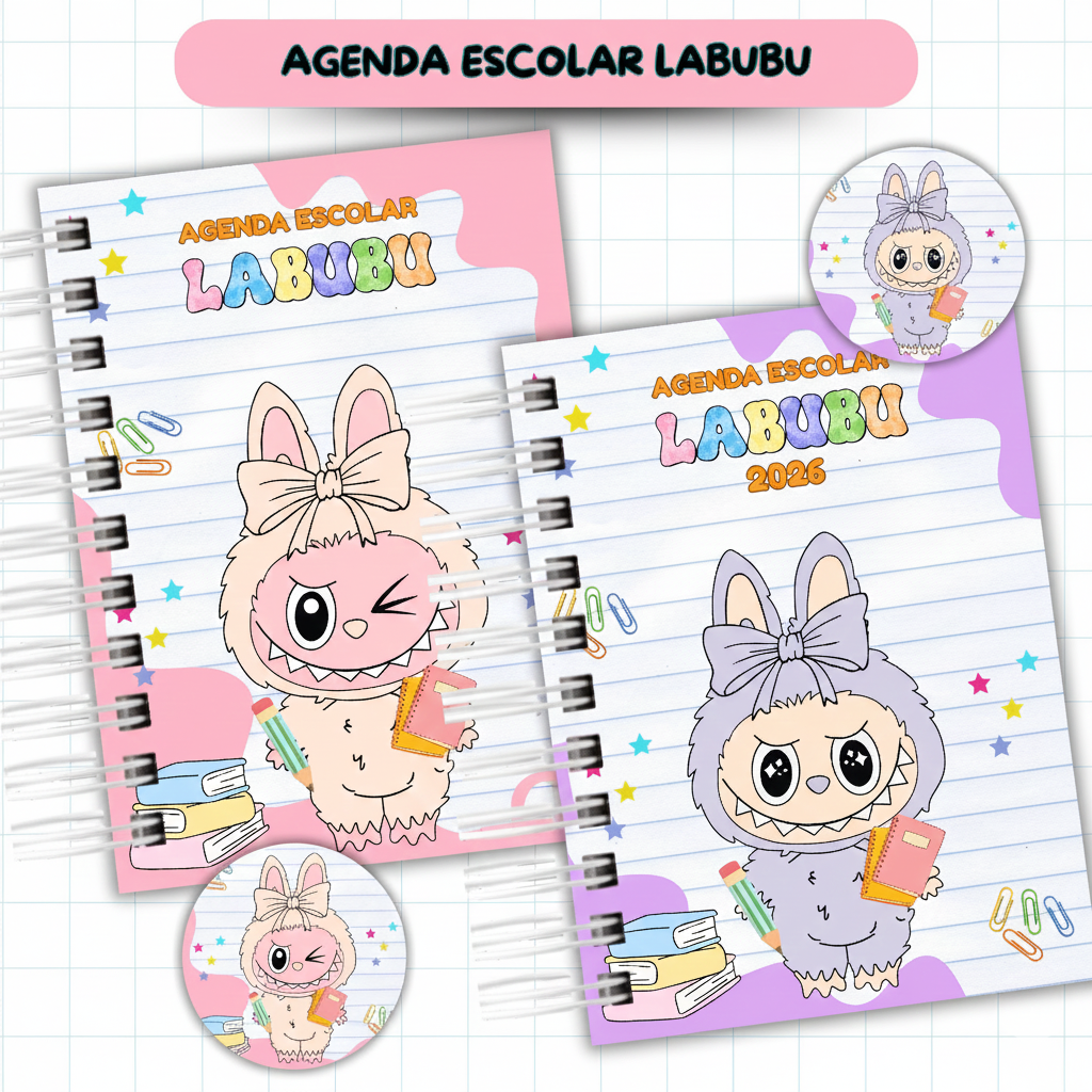 Agenda Escolar Menina 2026 - Labubu