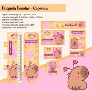 Etiqueta Escolar Capivara