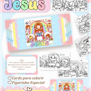 Card De Colorir Cristão Menina