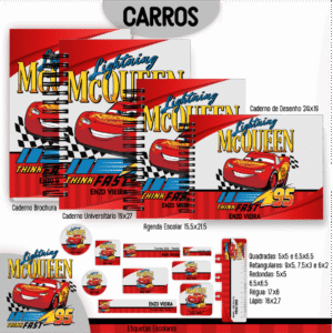 Combo Escolar Carros Disney 2025