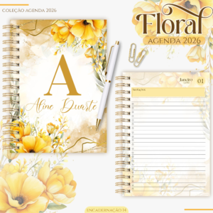 Agenda Floral Amarelo 2026
