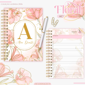 Agenda Floral Gold Flower 2026