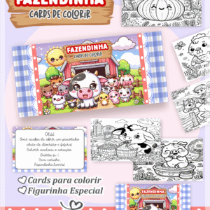 Card De Colorir Fazendinha