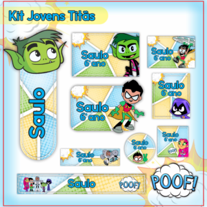 Etiqueta Escolar Jovens Titans