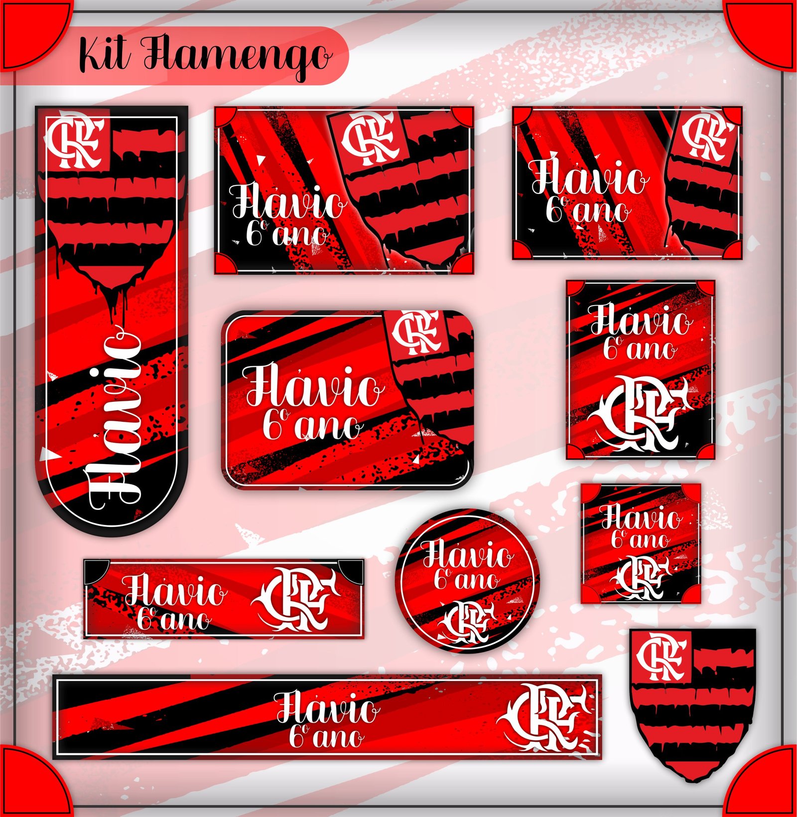 Etiqueta Escolar Flamengo