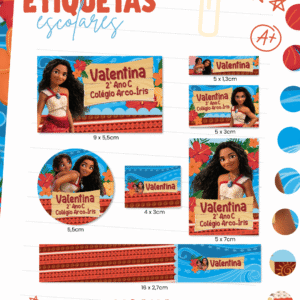 Etiquetas Escolar Moana