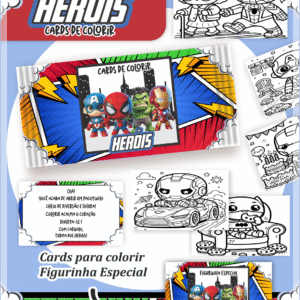 Card De Colorir Heróis