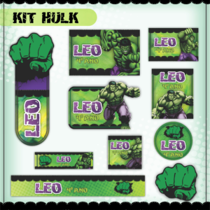 Etiqueta Escolar Hulk