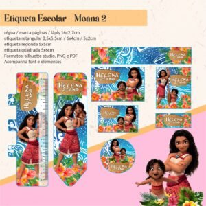 Etiqueta Escolar Moana