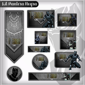 Etiqueta Escolar Pantera Negra