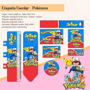 Etiqueta Escolar Pokemon