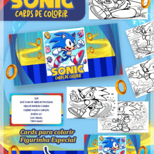 Card De Colorir Sonic