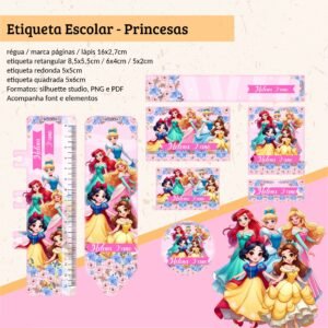 Etiqueta Escolar Princesas