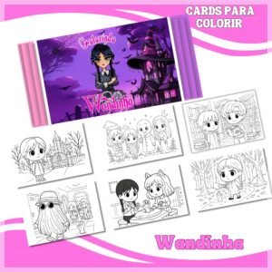 Card De Colorir Wandinha
