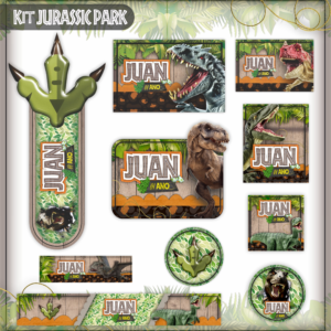 Etiqueta Escolar Jurassick Park
