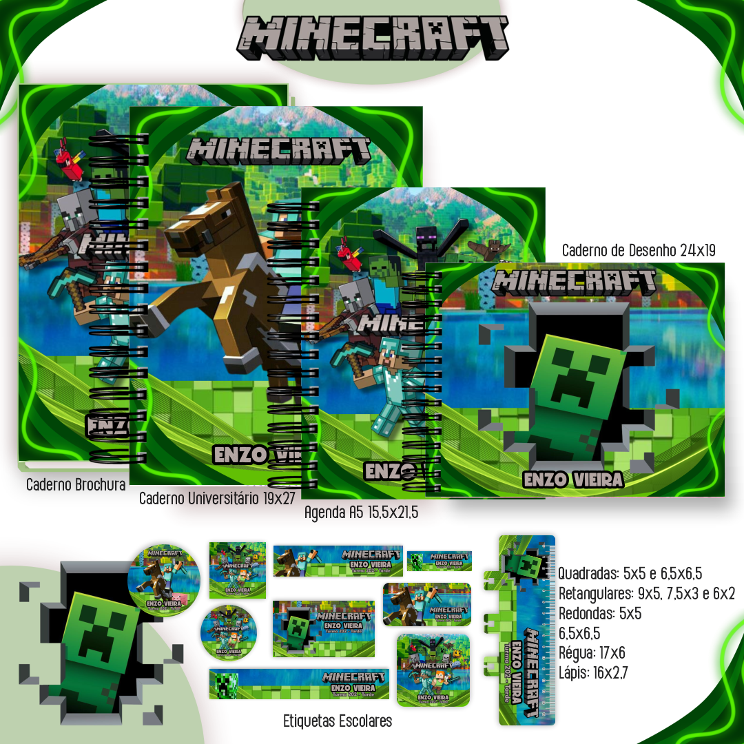 Combo Escolar Minecraft