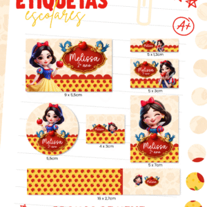 Etiqueta Escolar Branca De Neve