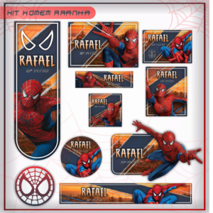 Etiqueta Escolar Homem Aranha