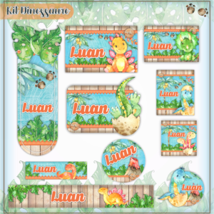 Etiqueta Escolar Dino Baby