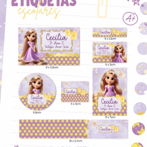Etiqueta Escolar Rapunzel