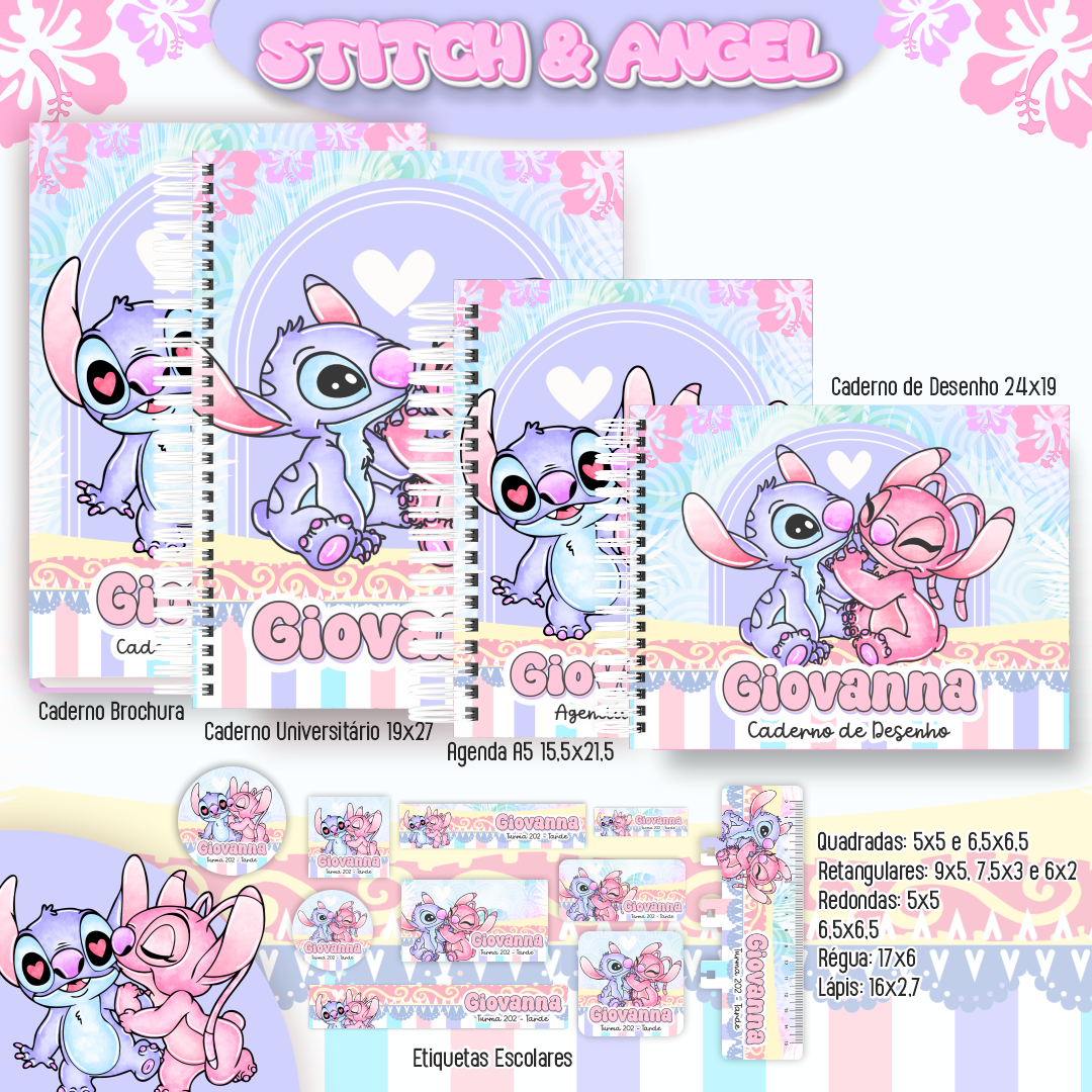 Combo Escolar Stitch E Angel