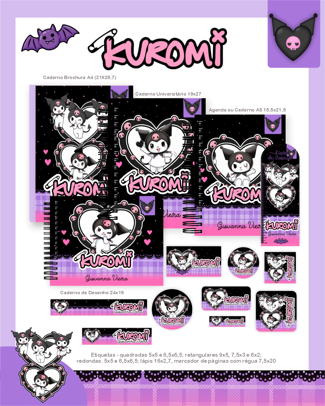 Combo Escolar Kuromi