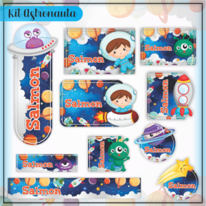 Etiqueta Escolar Astronauta