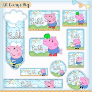 Etiqueta Escolar George Pig